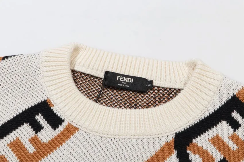 FF Logo Chain Jacquard Crew-Neck Sweater D20022073 — view 3