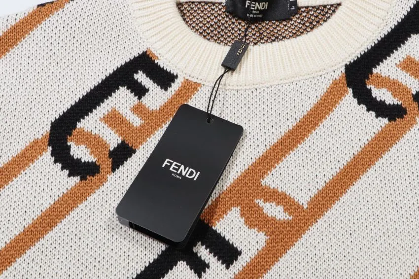 FF Logo Chain Jacquard Crew-Neck Sweater D20022073 — view 4