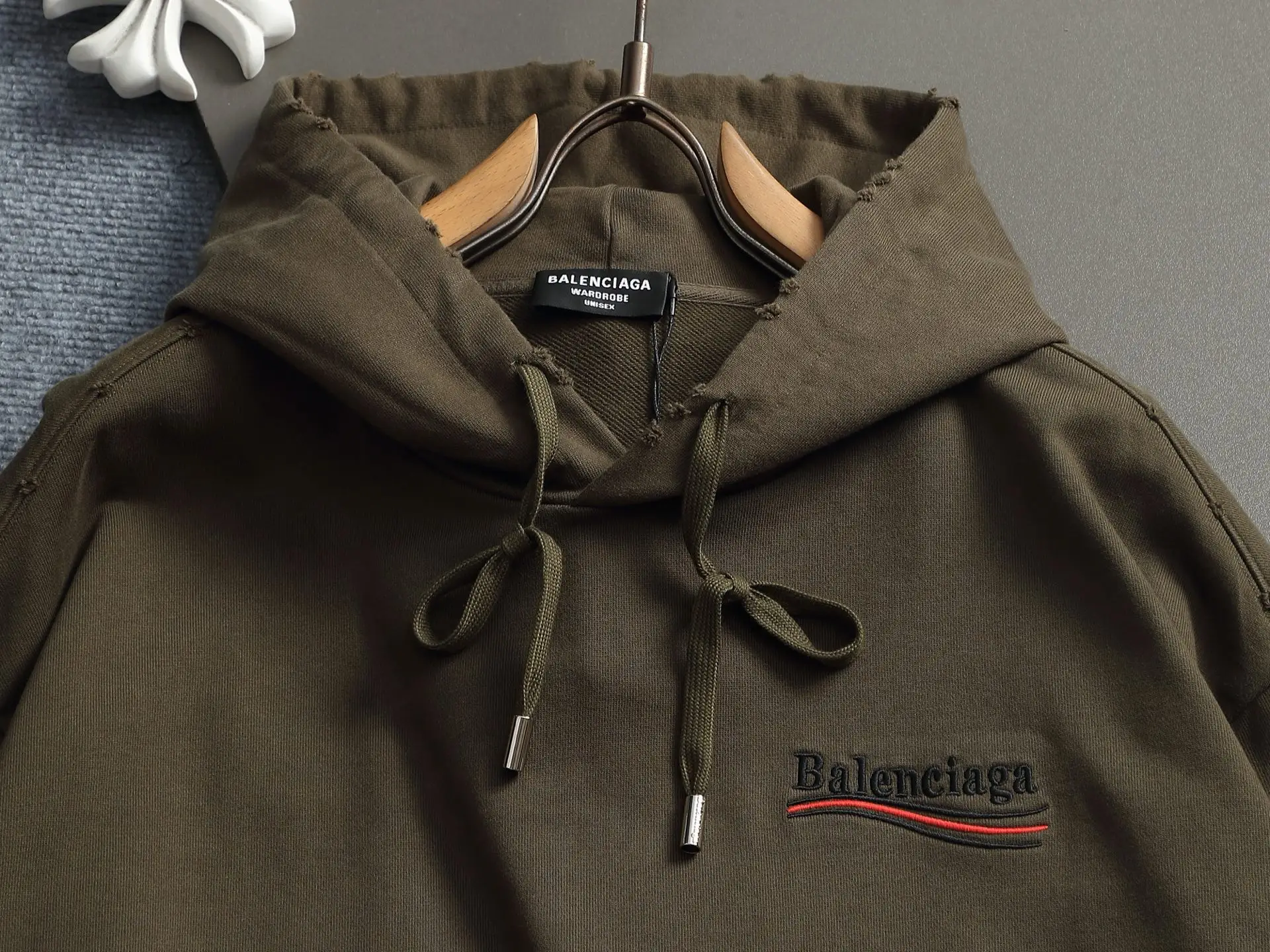 Distressed Logo Embroidery Oversized Hoodie D20022021 — view 2