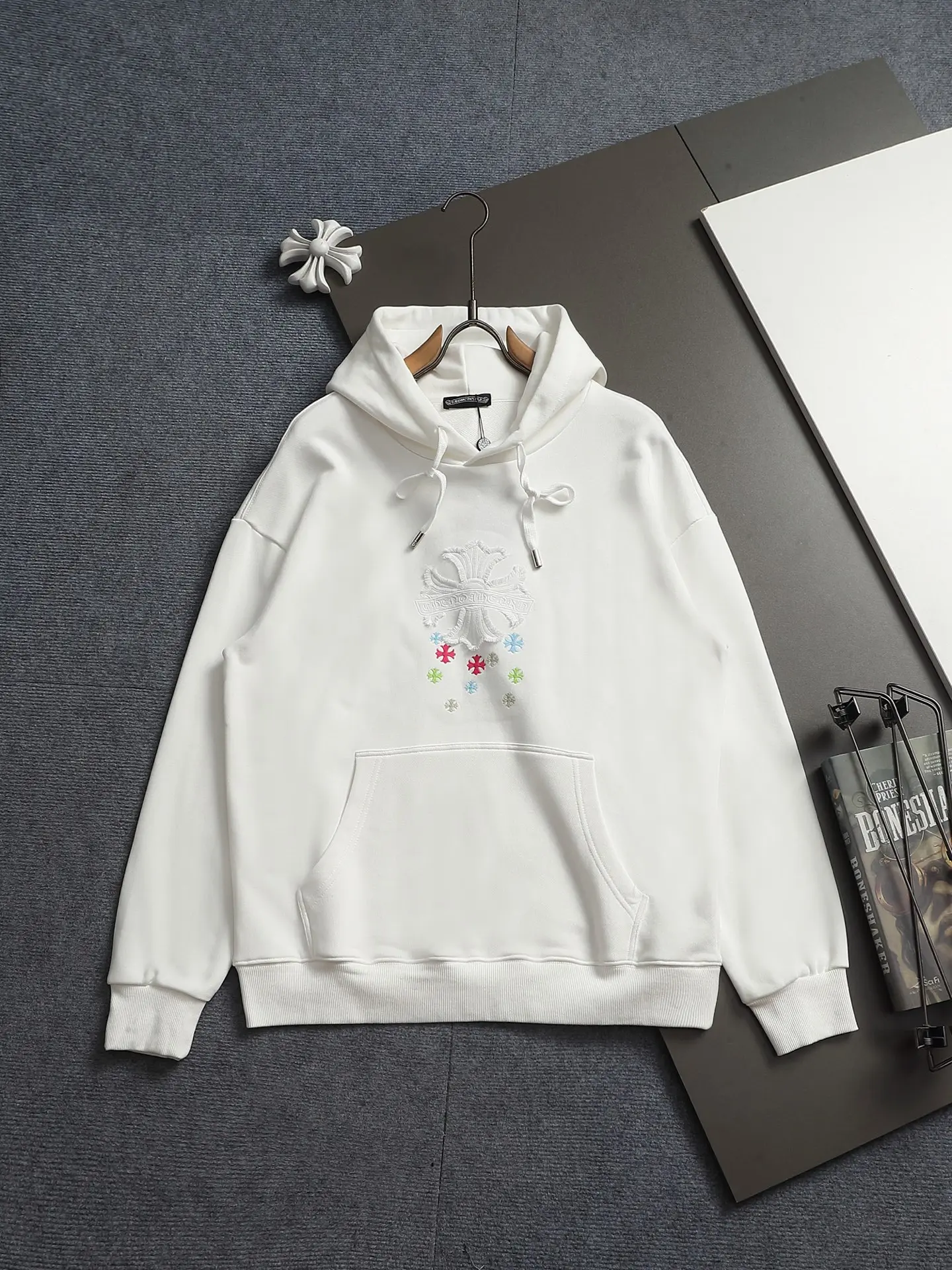 Chrome Hearts Cross Embroidery Acid-Wash Hoodie D20022015