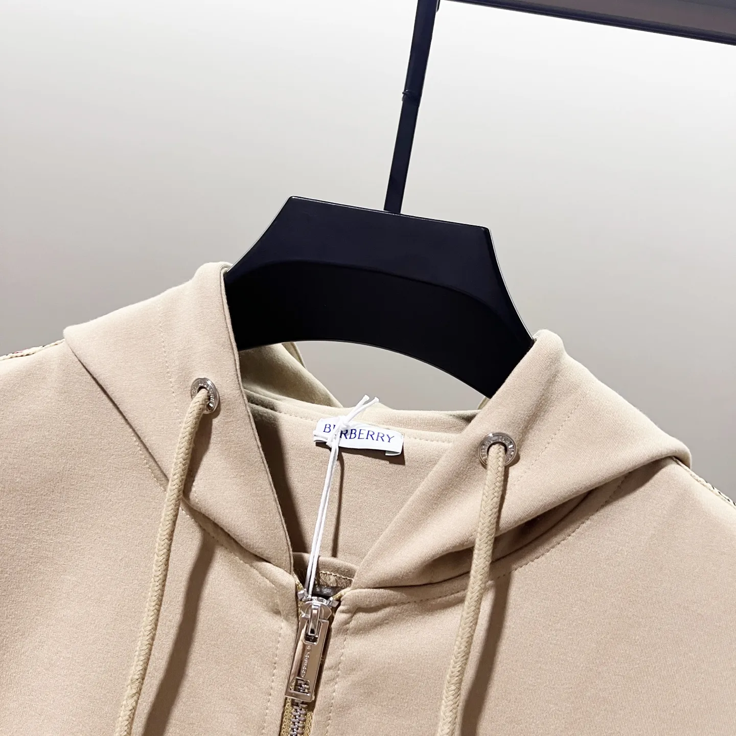 Check-Trim Embroidered Zip-Up Hoodie D20020057 — view 3