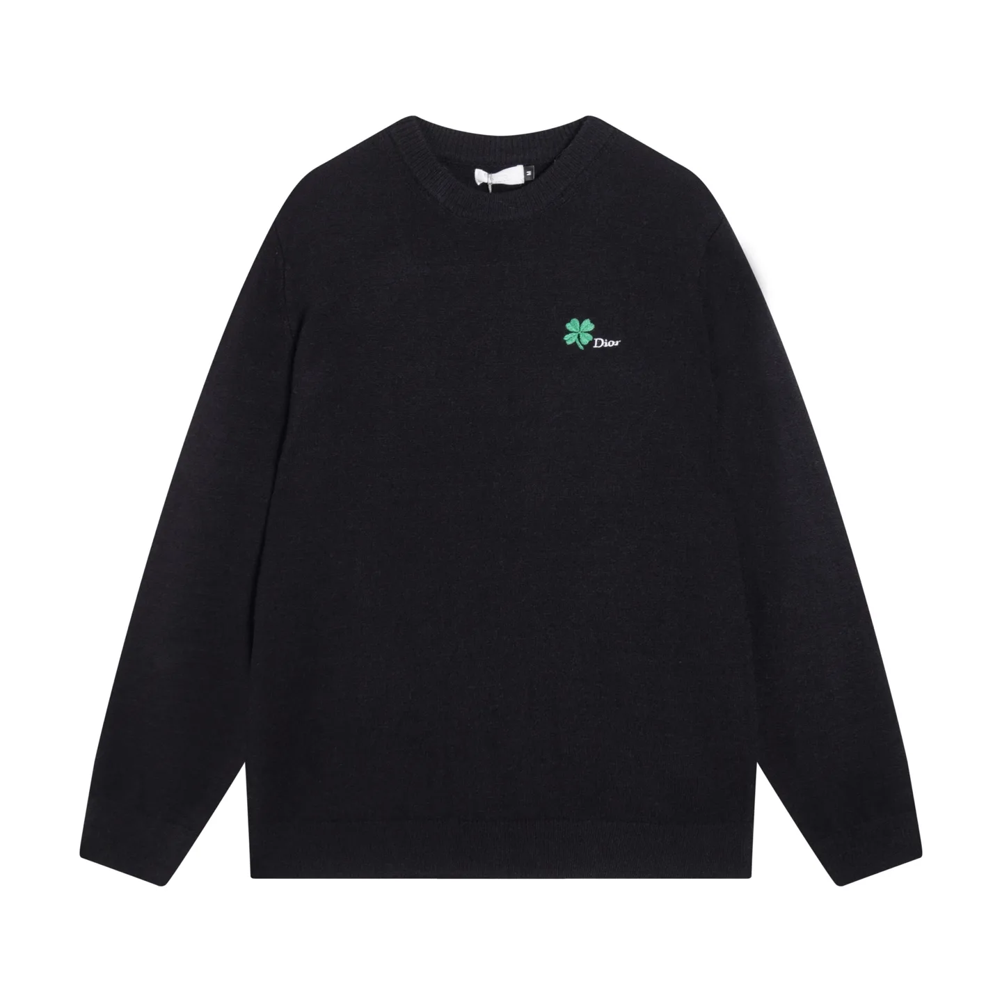 Four-Leaf Clover Embroidered Wool Sweater D20022062