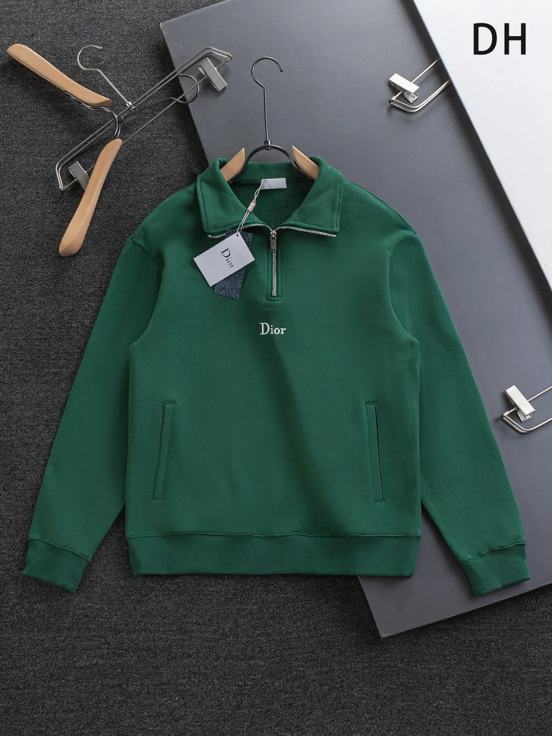 Logo-Embroidered Quarter-Zip Cotton Sweatshirt D20022832