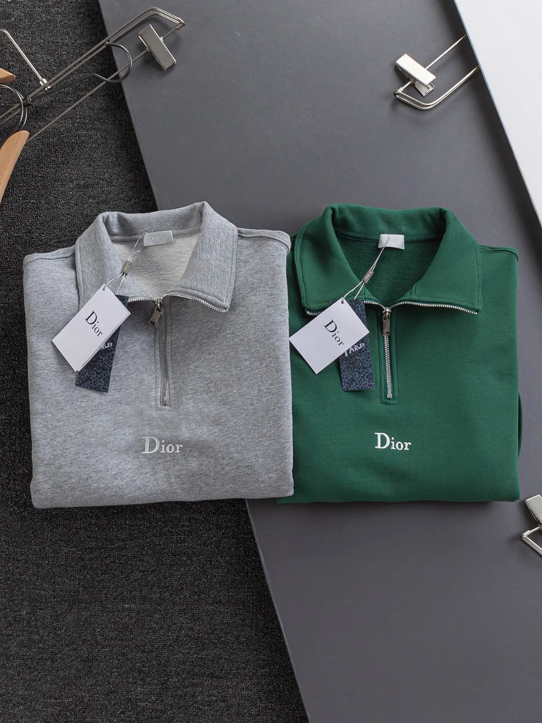 Logo-Embroidered Quarter-Zip Cotton Sweatshirt D20022832 — view 2