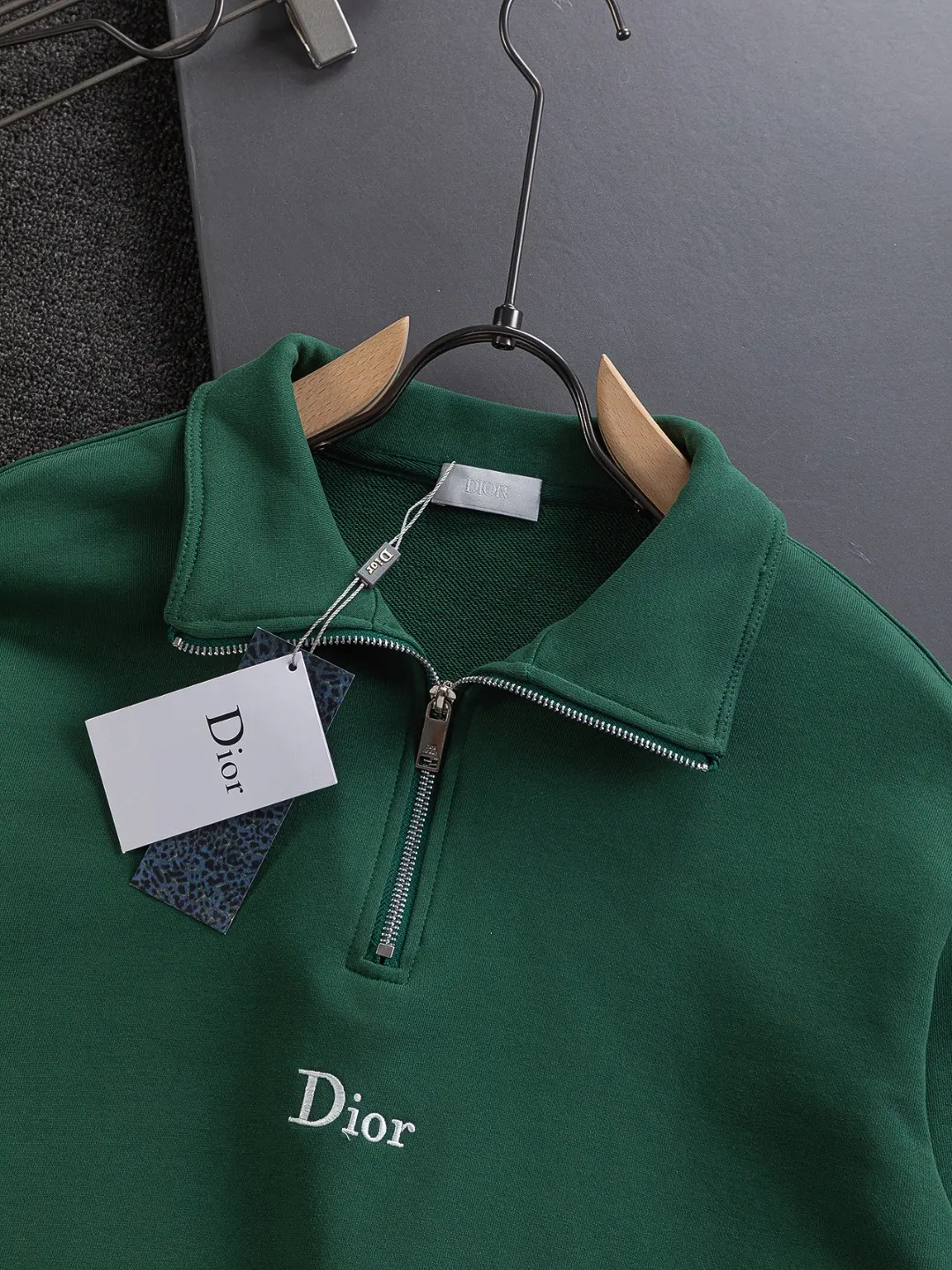 Logo-Embroidered Quarter-Zip Cotton Sweatshirt D20022832 — view 5