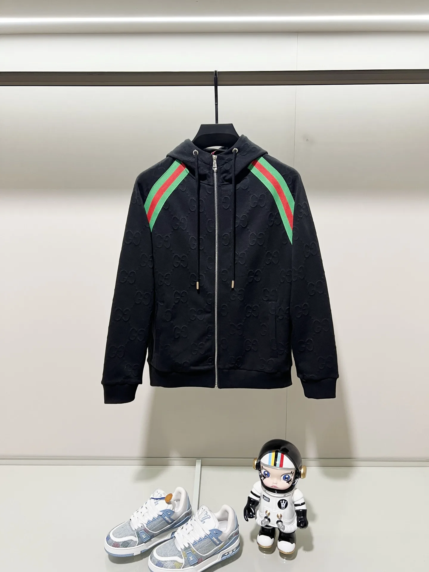 Web-Stripe GG Monogram Zip-Up Hoodie D20020072