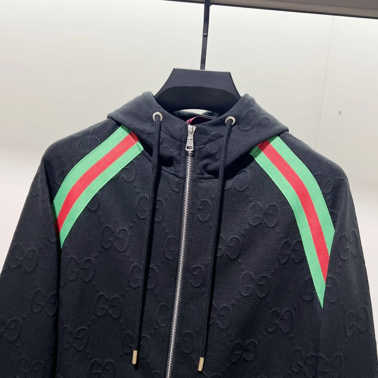 Web-Stripe GG Monogram Zip-Up Hoodie D20020072 — view 4