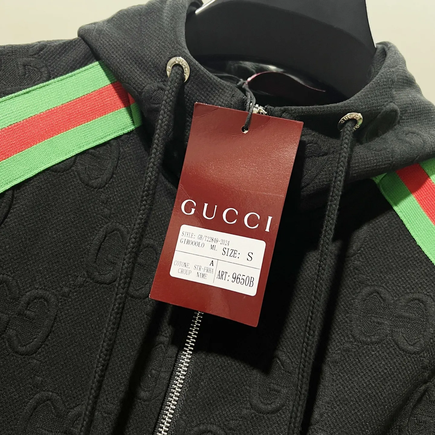 Web-Stripe GG Monogram Zip-Up Hoodie D20020072 — view 5