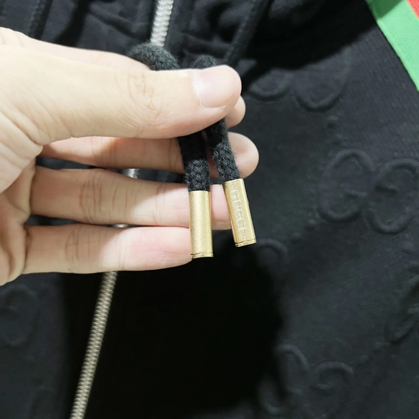 Web-Stripe GG Monogram Zip-Up Hoodie D20020072 — view 8