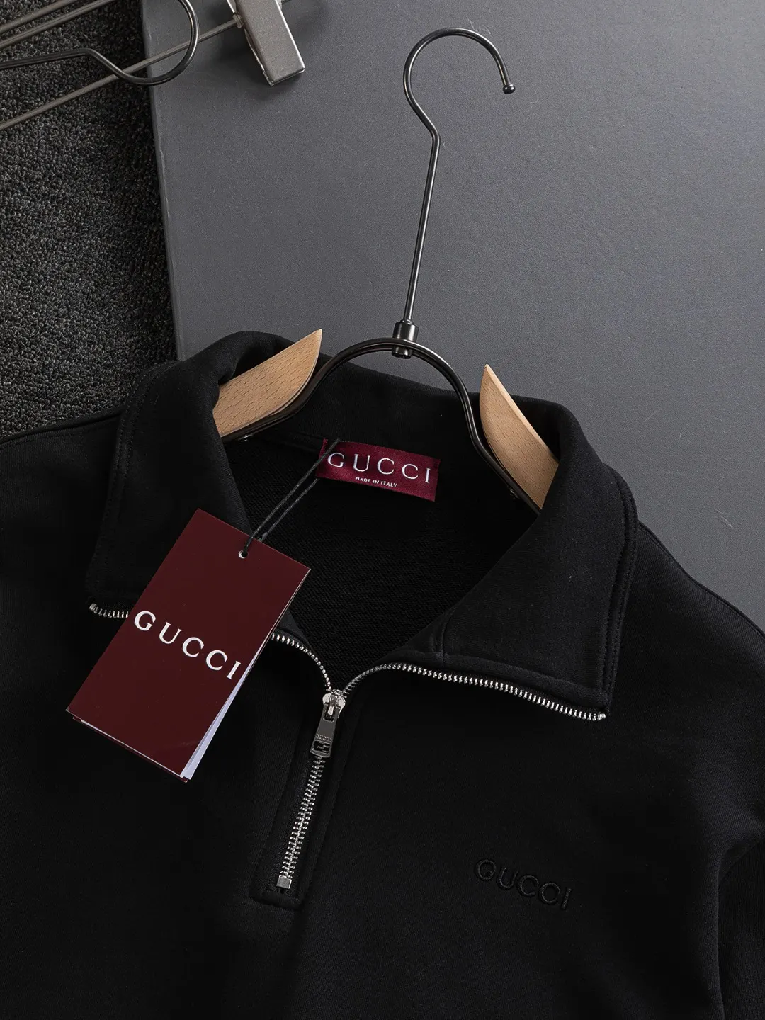 Logo-Embroidered Half-Zip Cotton Sweatshirt D20022829 — view 6