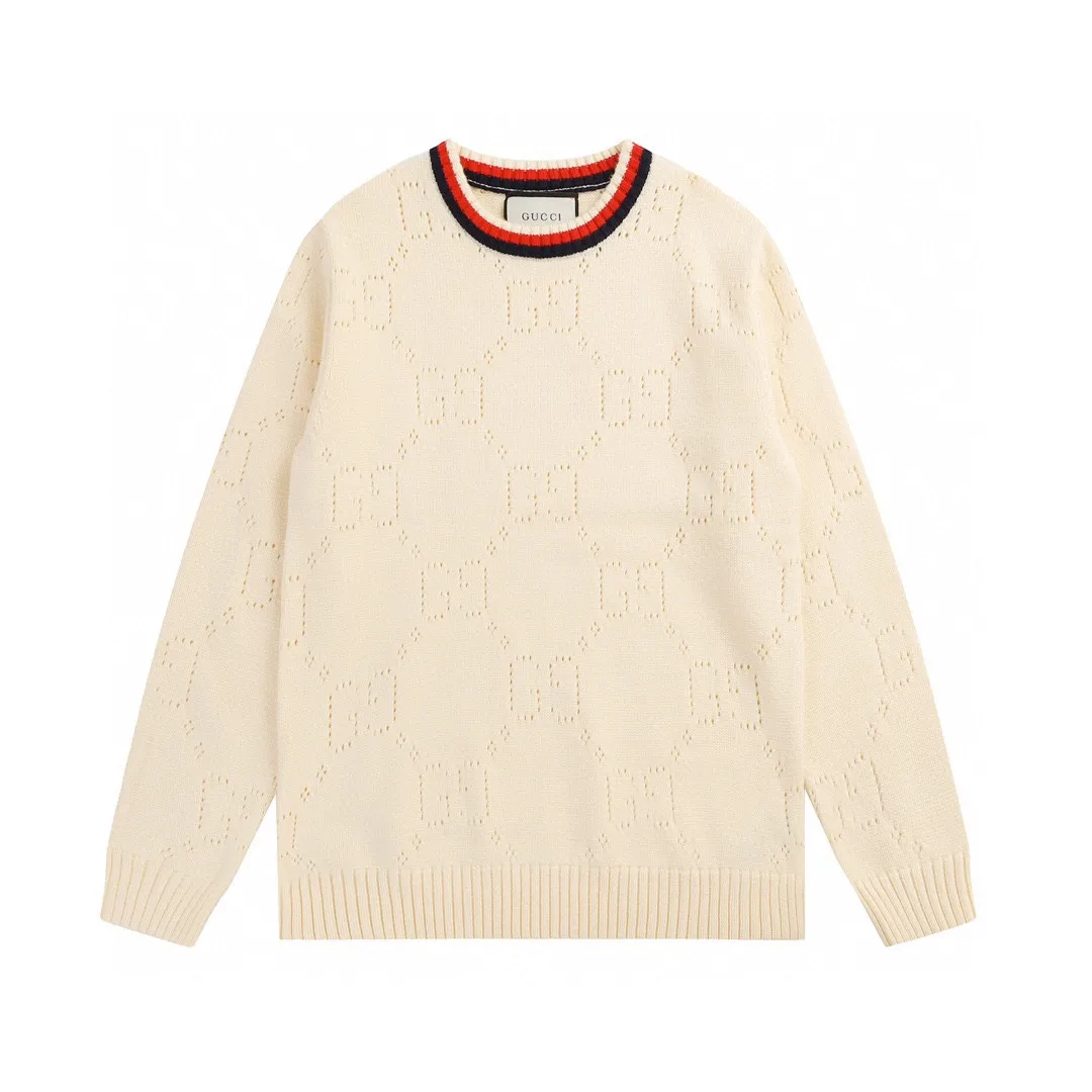 GG Perforated Knit Crew-Neck Sweater D20022068