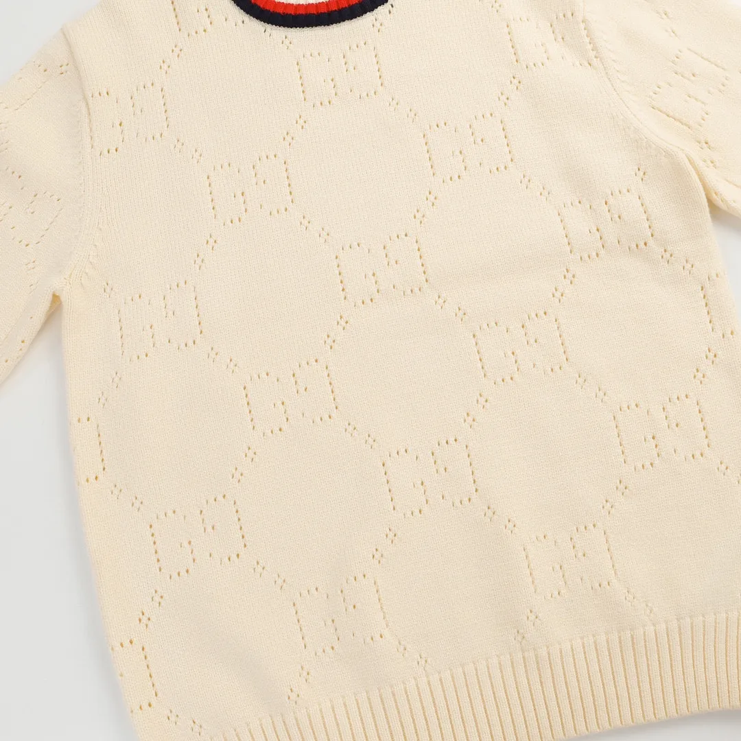 GG Perforated Knit Crew-Neck Sweater D20022068 — view 3