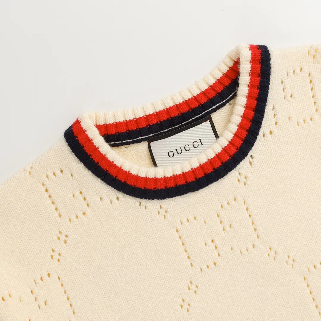 GG Perforated Knit Crew-Neck Sweater D20022068 — view 4