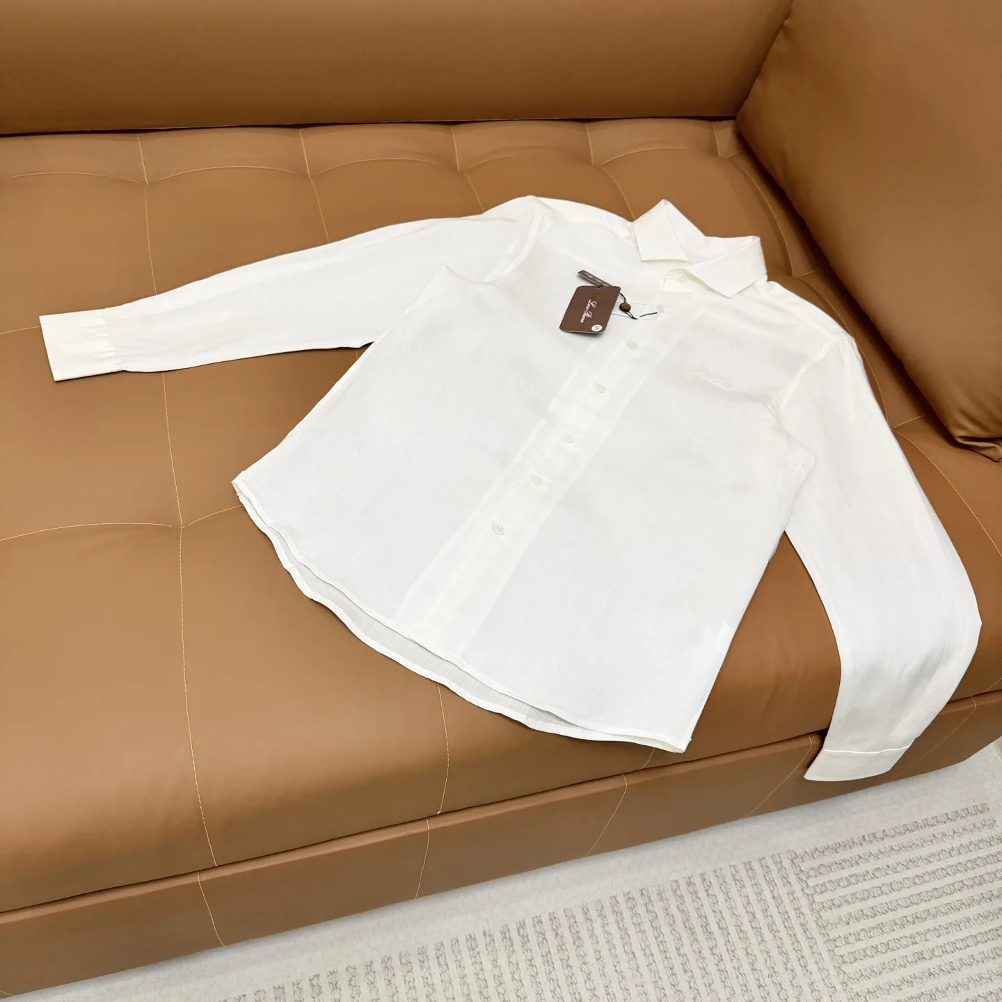 Embroidered Logo Long-Sleeve Linen Shirt D20021355