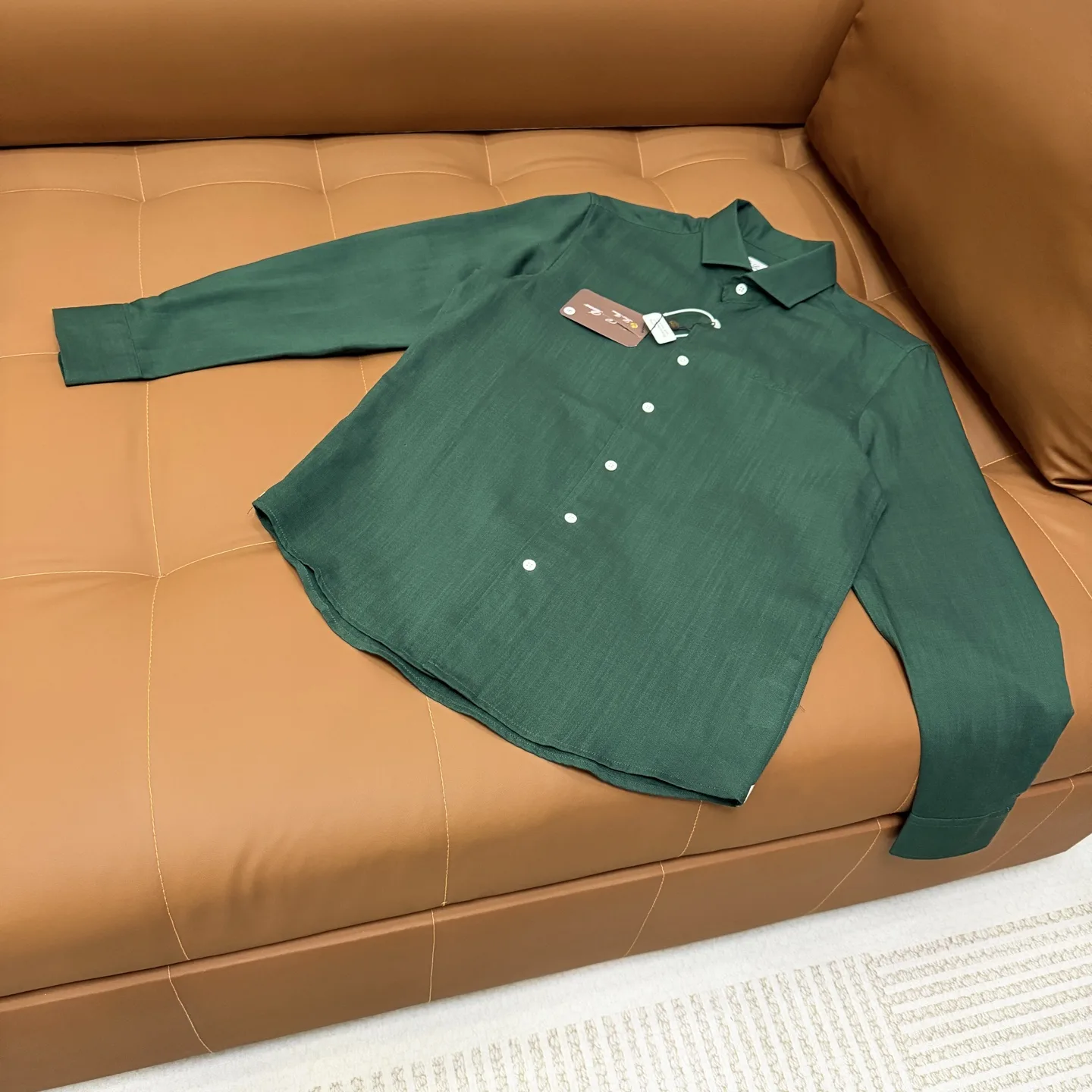 Embroidered Logo Long-Sleeve Linen Shirt D20021354