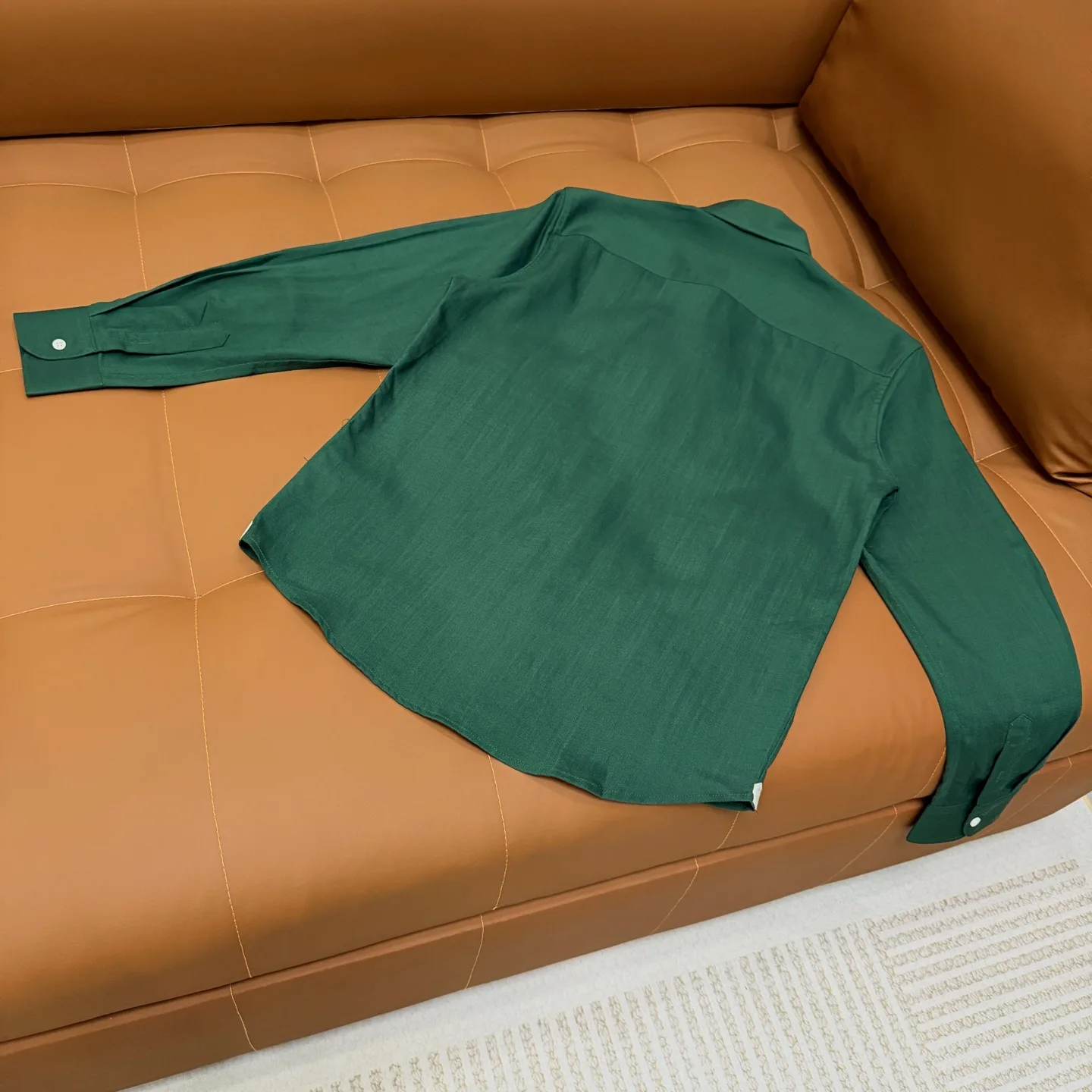Embroidered Logo Long-Sleeve Linen Shirt D20021354 — view 2