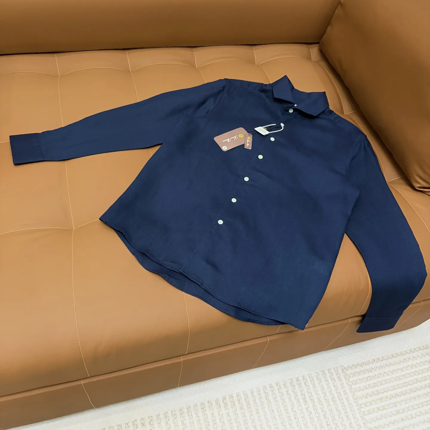 Embroidered Logo Long-Sleeve Linen Shirt D20021353