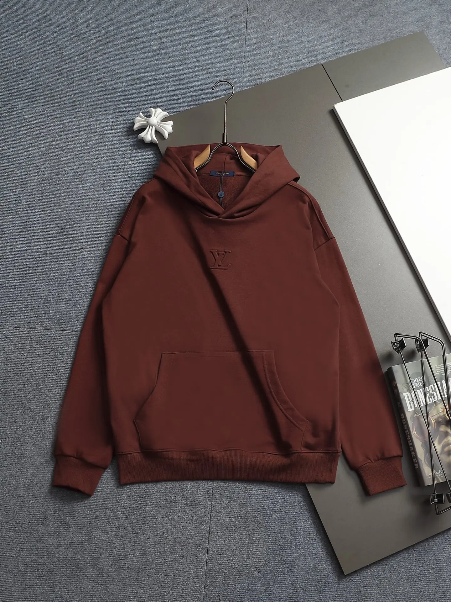 Embossed Logo Cotton-Blend Hoodie D20022013