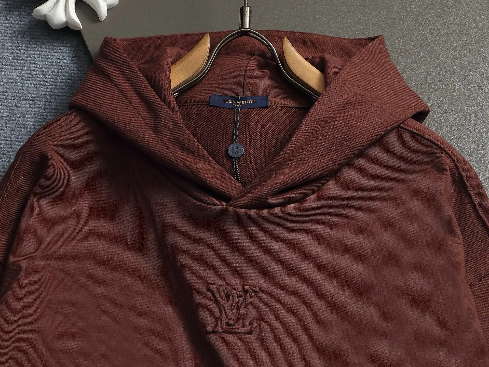 Embossed Logo Cotton-Blend Hoodie D20022013 — view 2