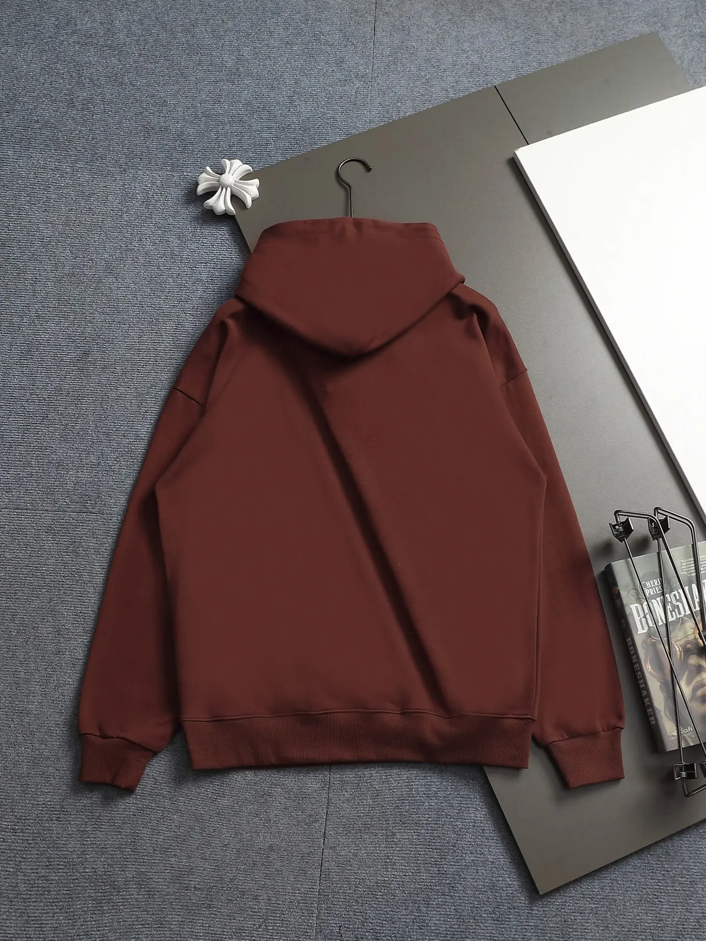 Embossed Logo Cotton-Blend Hoodie D20022013 — view 12