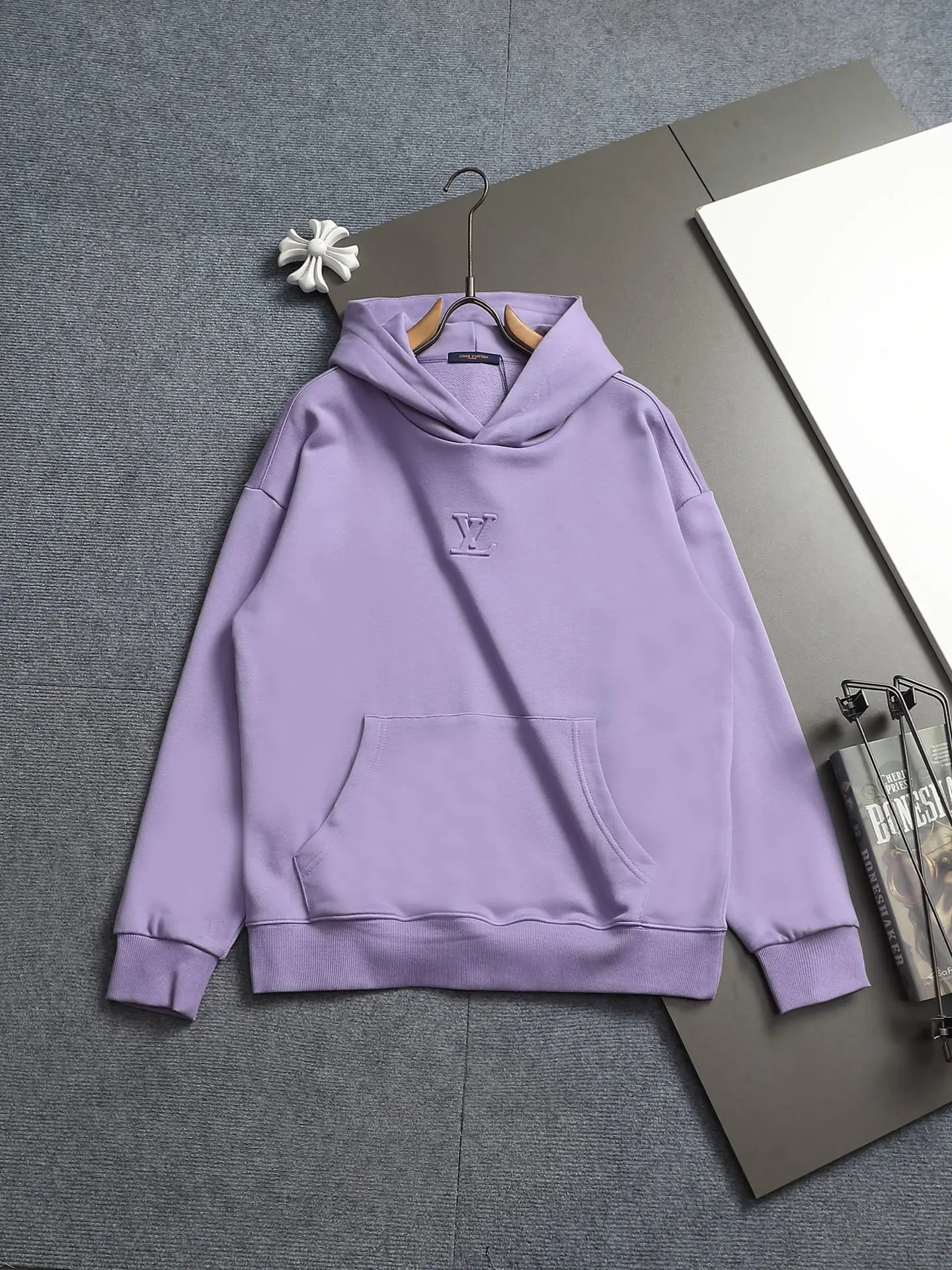 Embossed Logo Cotton-Blend Hoodie D20022012