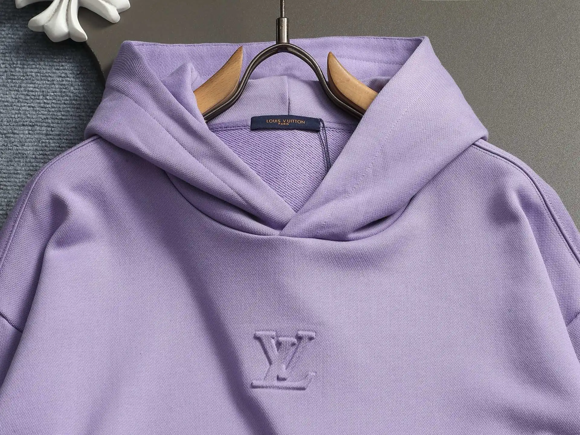 Embossed Logo Cotton-Blend Hoodie D20022012 — view 2