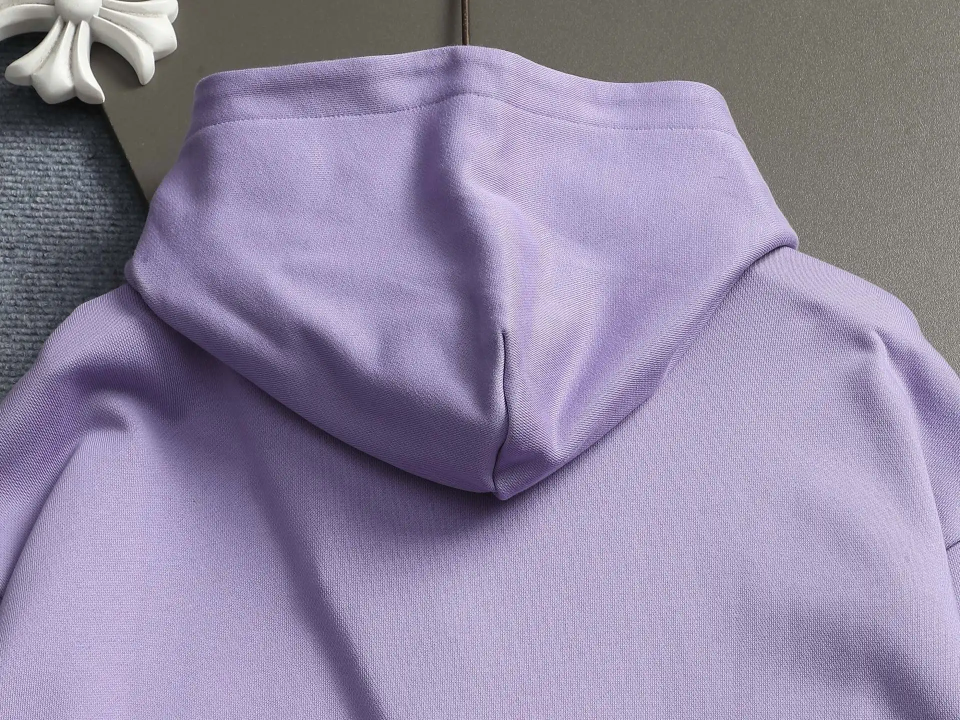 Embossed Logo Cotton-Blend Hoodie D20022012 — view 11