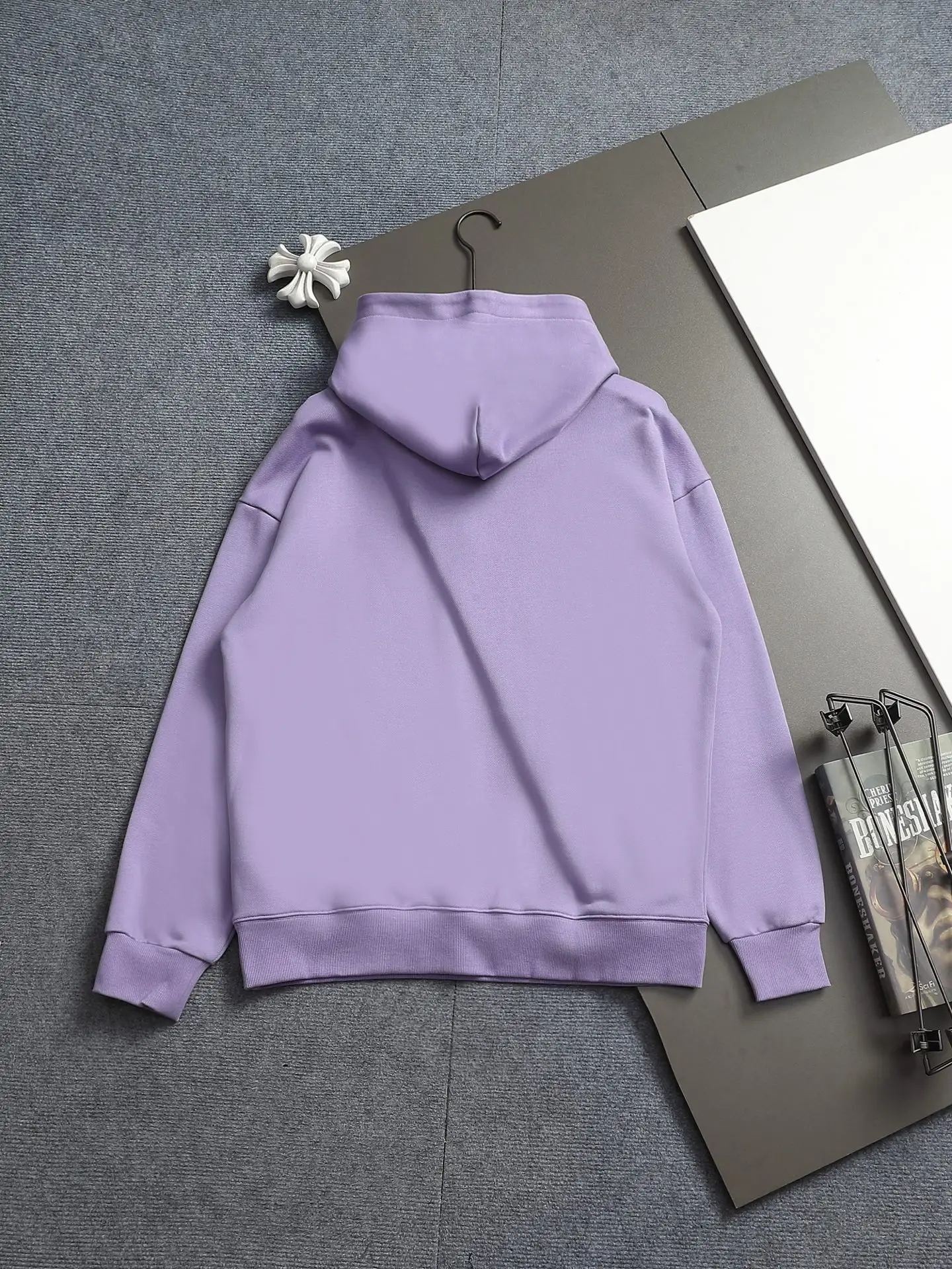 Embossed Logo Cotton-Blend Hoodie D20022012 — view 12