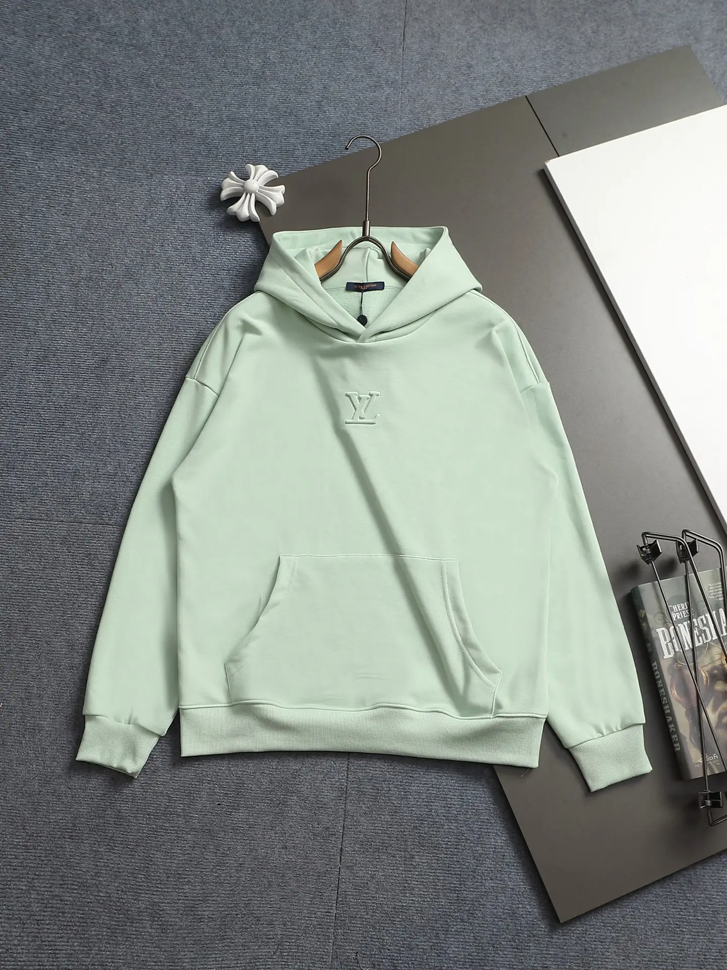 Embossed Logo Cotton-Blend Hoodie D20022011