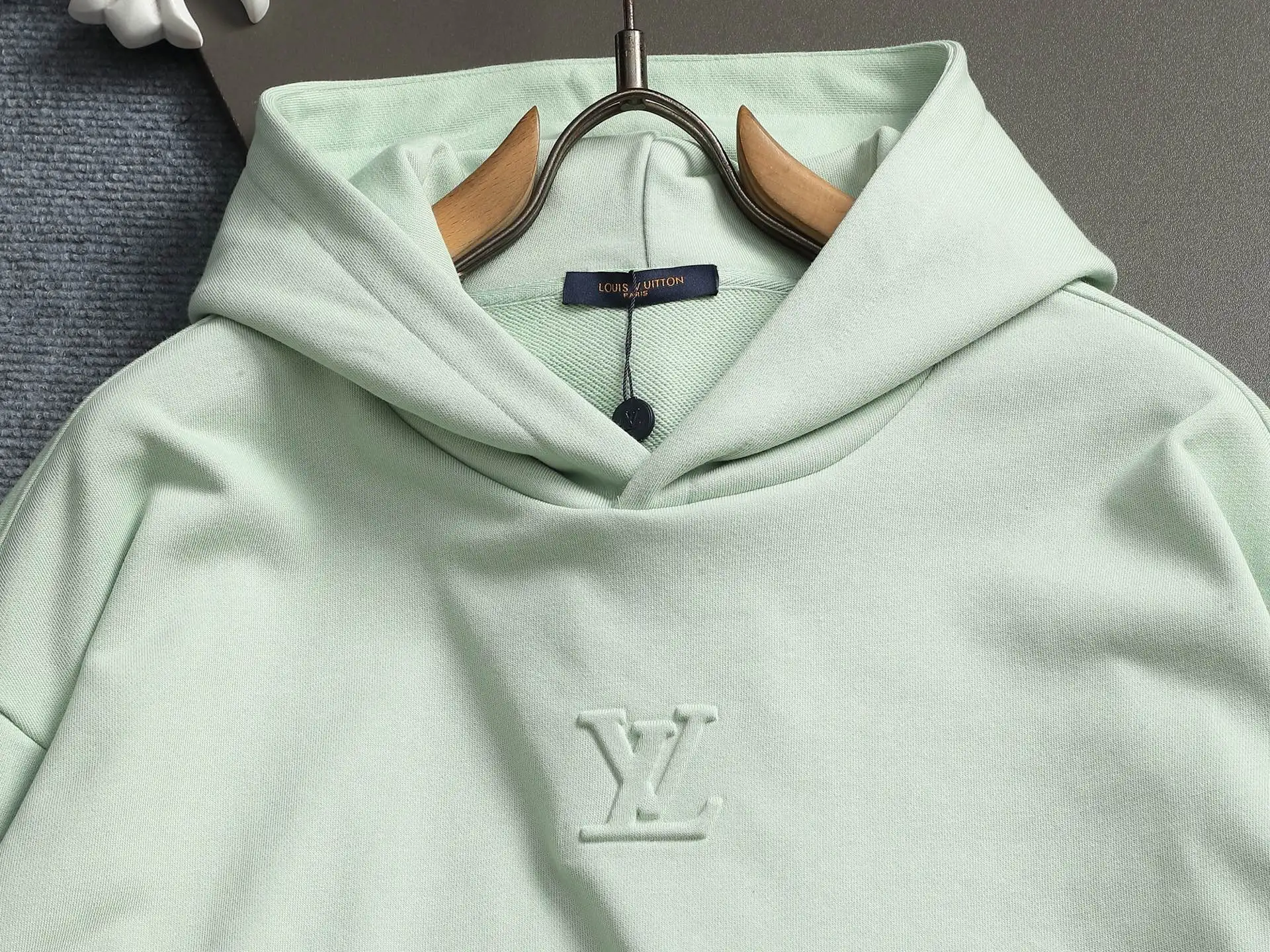Embossed Logo Cotton-Blend Hoodie D20022011 — view 2