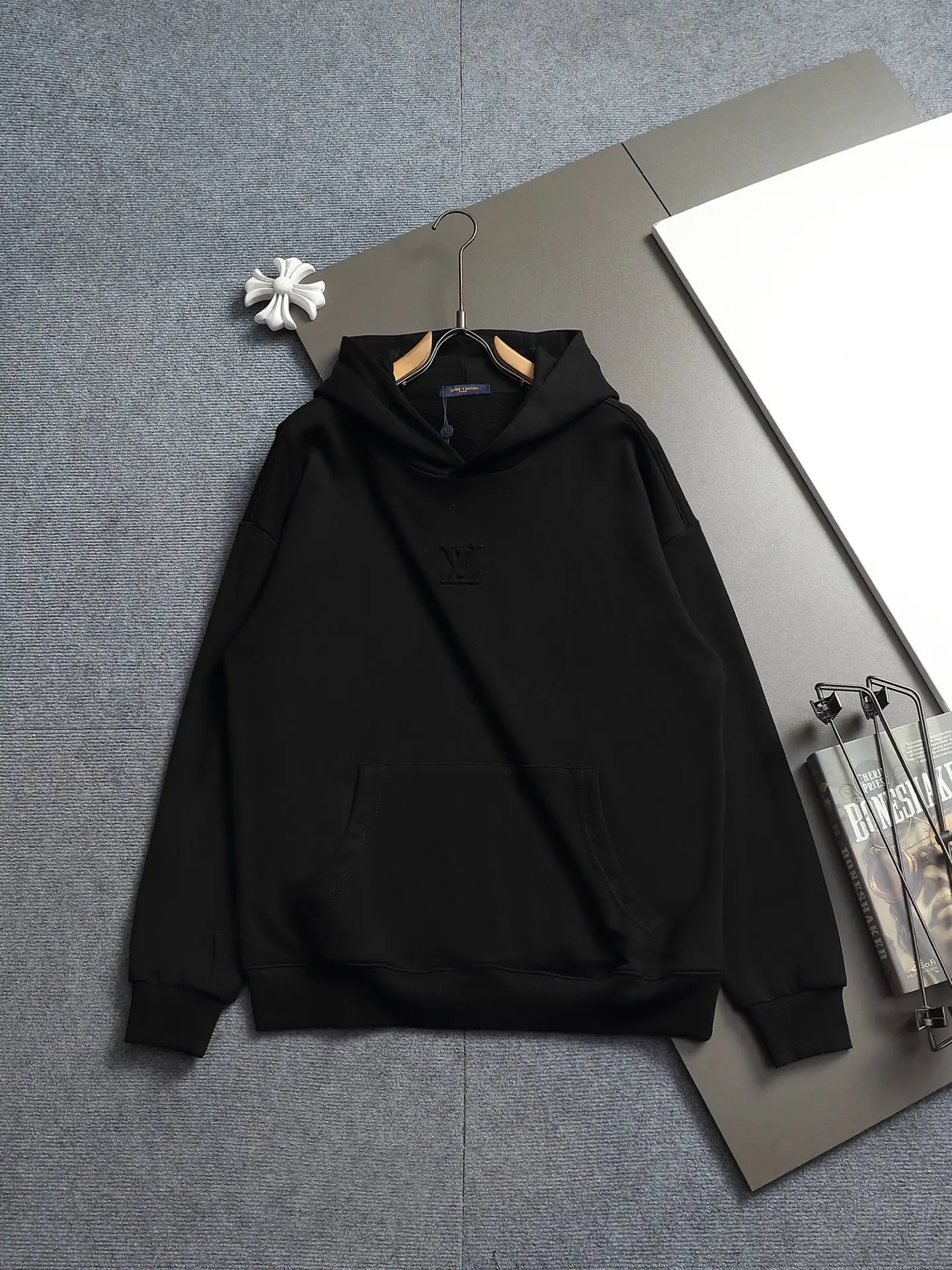 Embossed Logo Cotton-Blend Hoodie D20022014