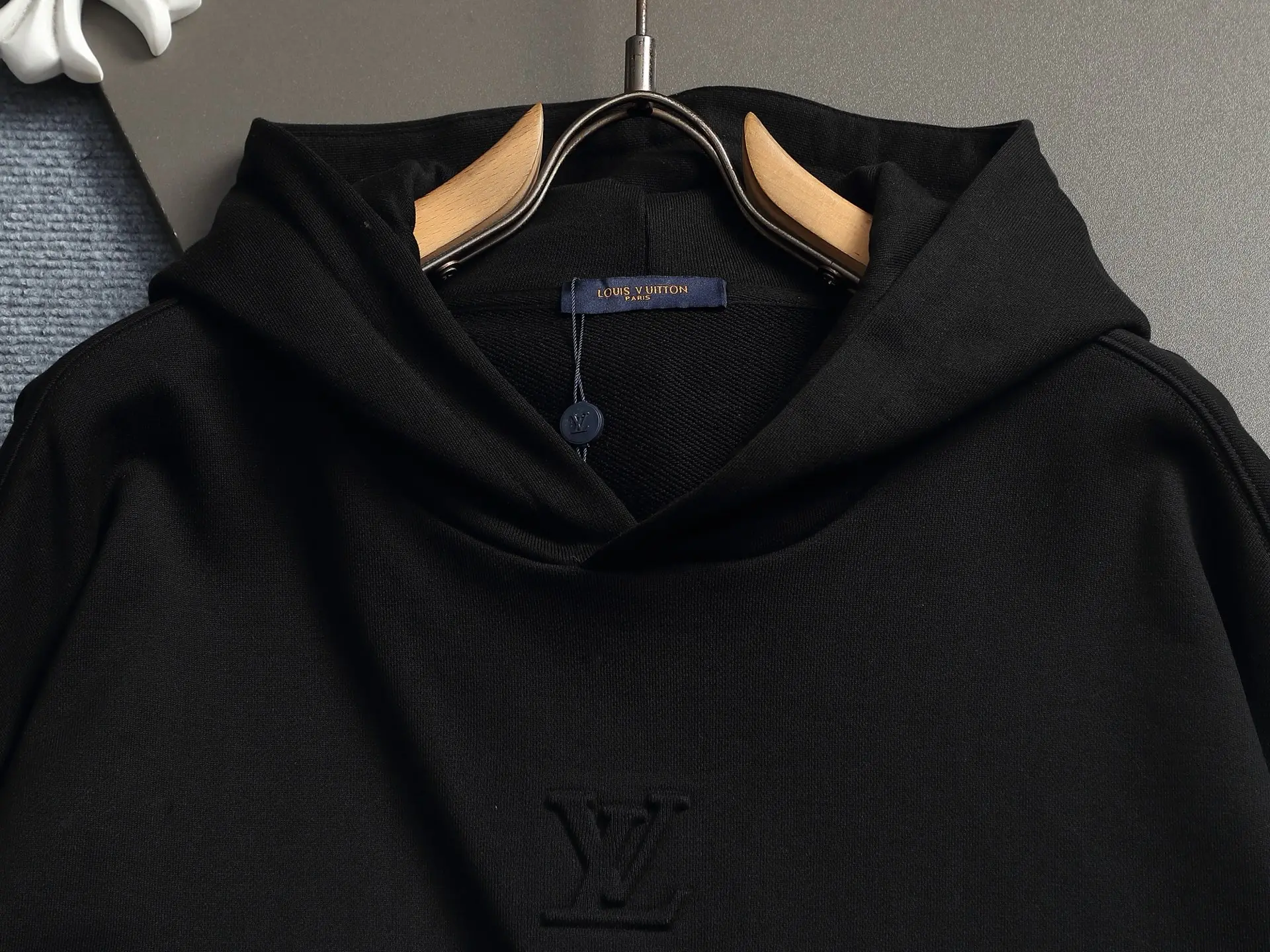 Embossed Logo Cotton-Blend Hoodie D20022014 — view 2