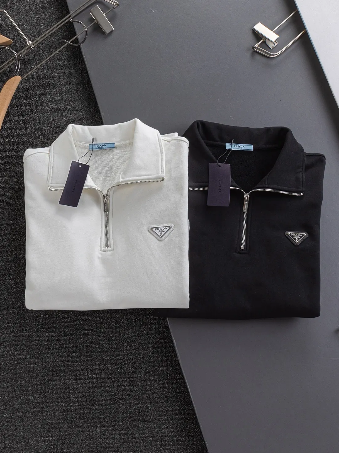 Triangle Logo Half-Zip Sweatshirt D20022827 — view 2