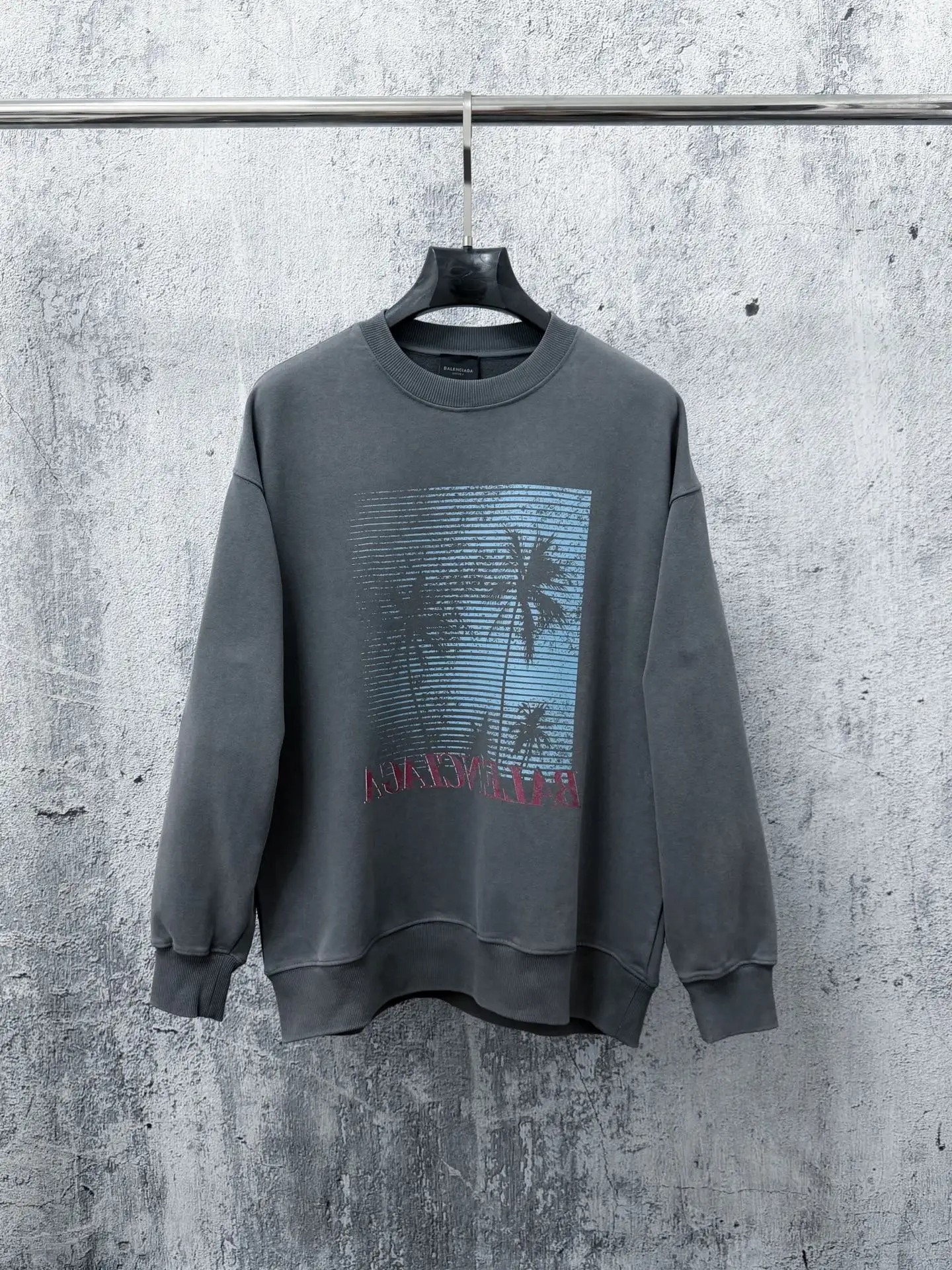 Palm Tree Graphic Oversized Sweatshirt D20523369