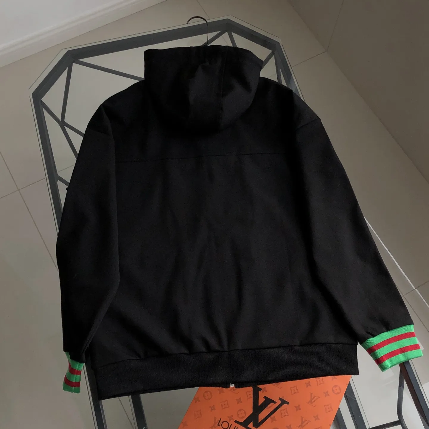 Web-Stripe Trim Hooded Zip-Up Sweatshirt D20520081 — view 2
