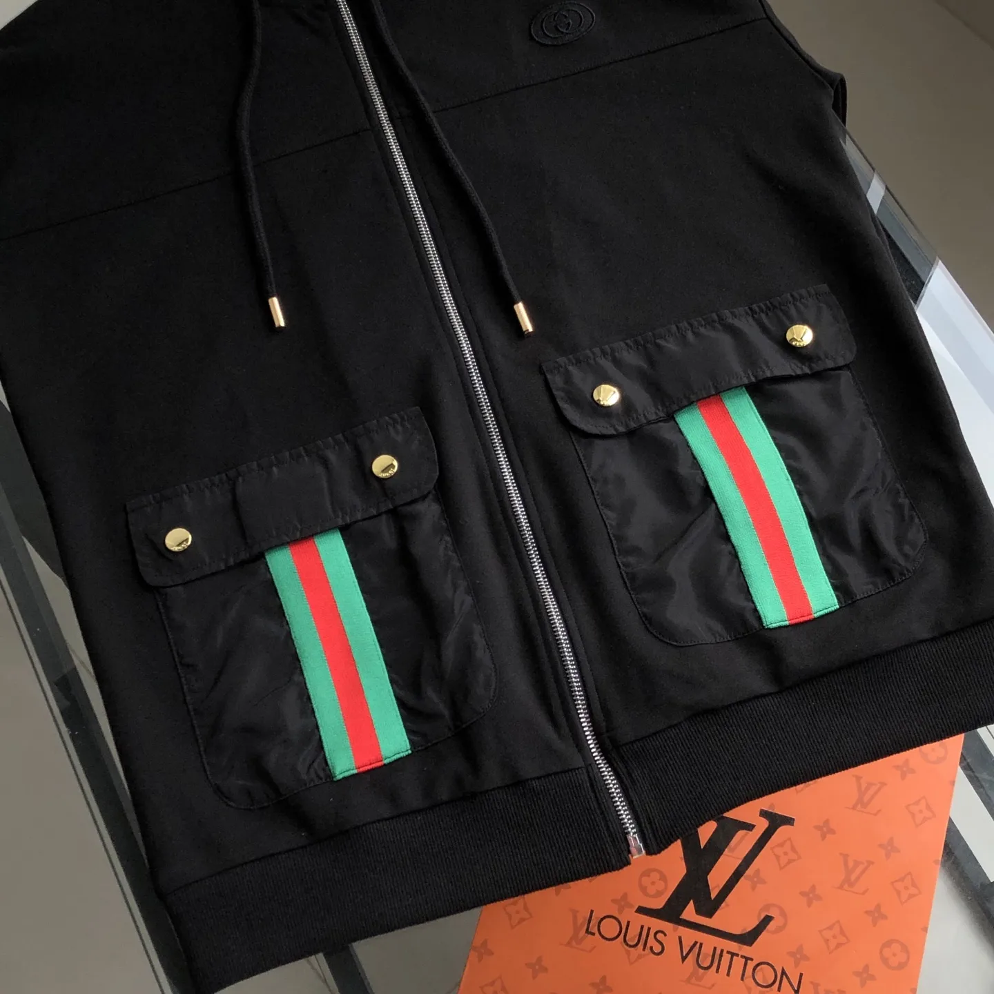 Web-Stripe Trim Hooded Zip-Up Sweatshirt D20520081 — view 7