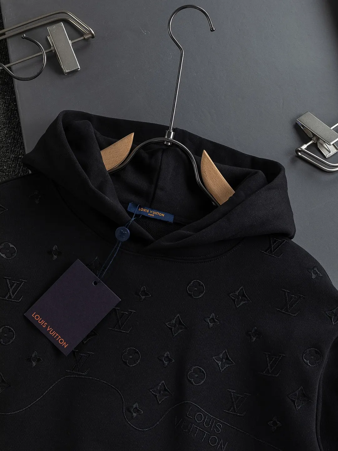 Monogram Embroidered Cotton Hoodie D20522824 — view 5