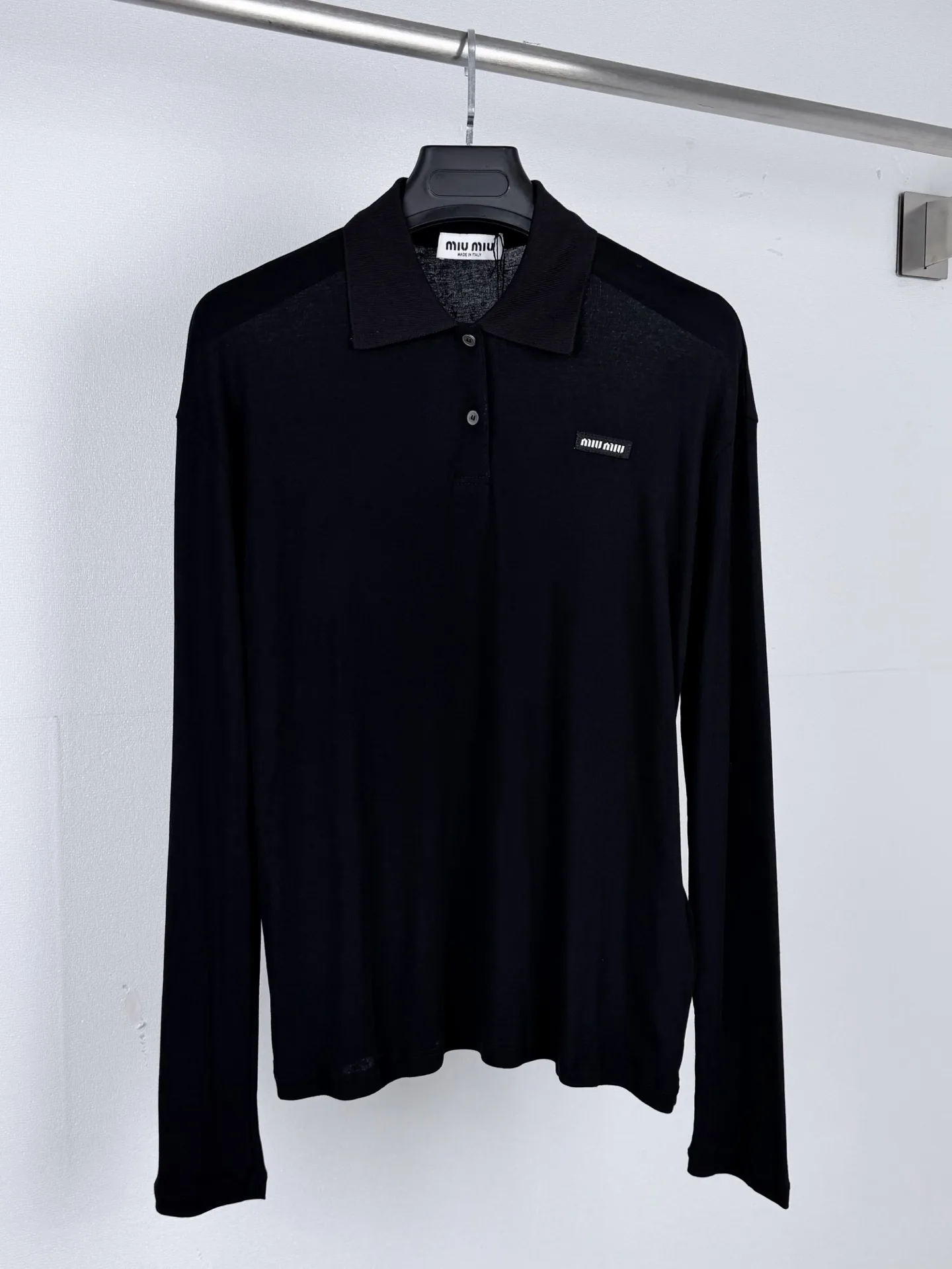 Logo-Patch Long-Sleeve Polo Shirt D20520003