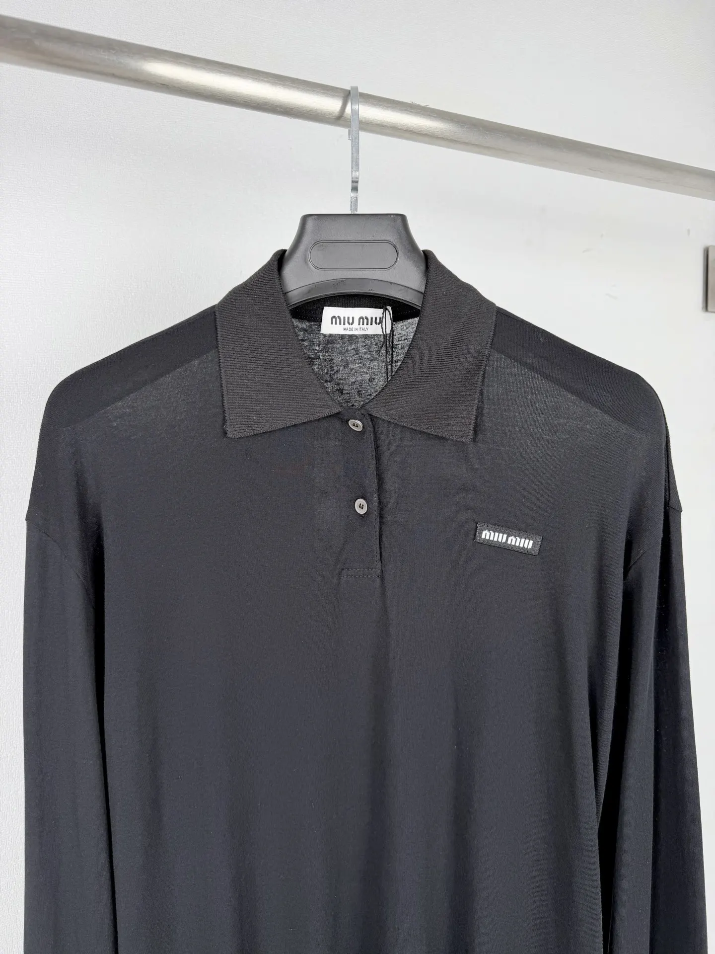 Logo-Patch Long-Sleeve Polo Shirt D20520003 — view 2