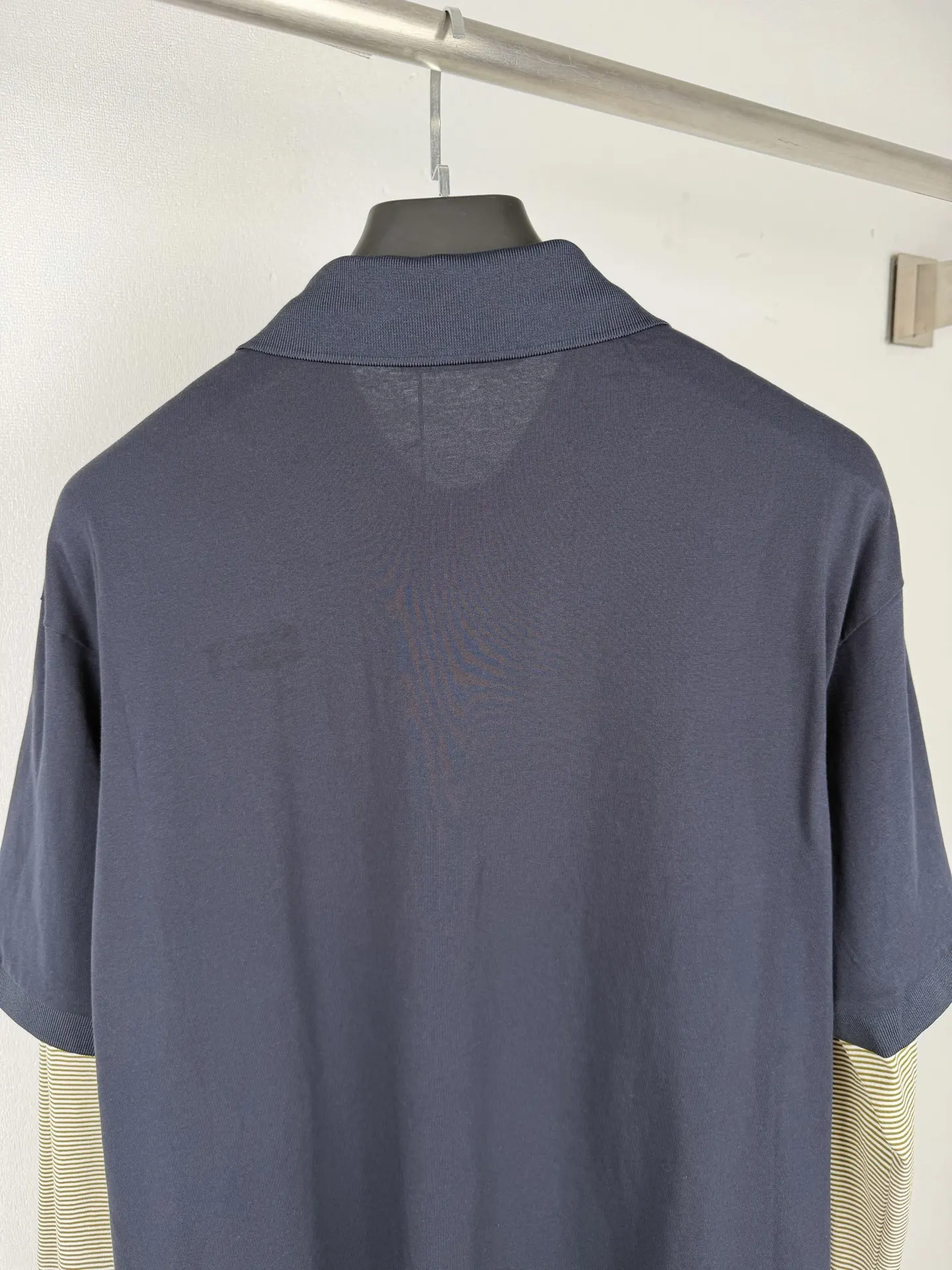 Layered Striped Long-Sleeve Polo Shirt D21020001 — view 4