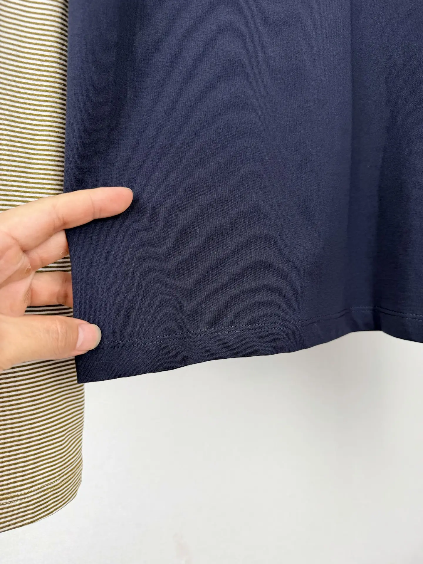 Layered Striped Long-Sleeve Polo Shirt D21020001 — view 9