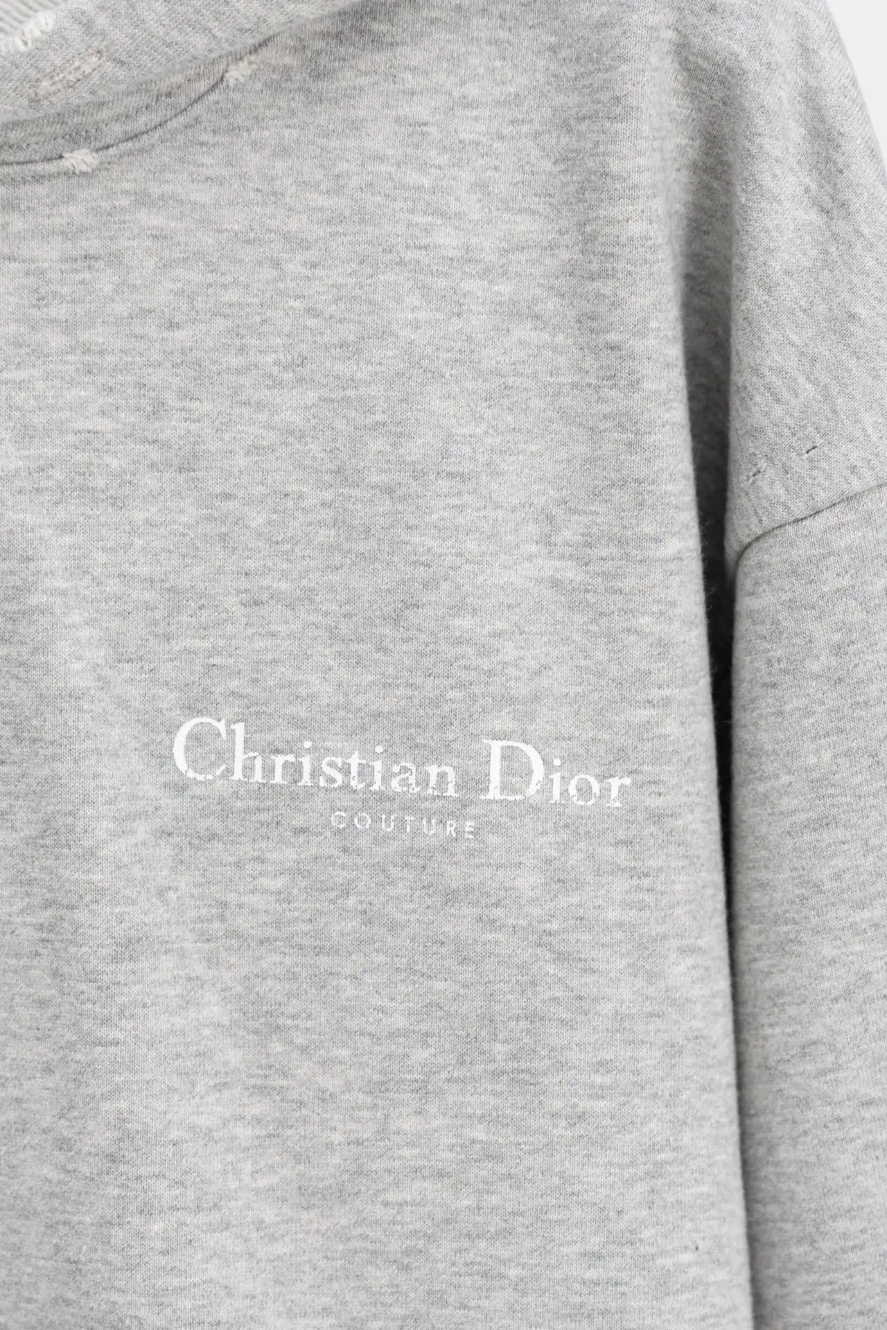 Logo-Embroidered Distressed Cotton-Jersey Hoodie D21019872 — view 5