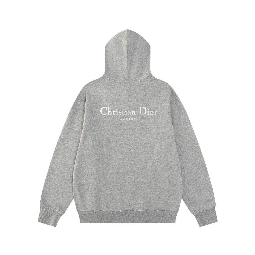 Logo-Embroidered Distressed Cotton-Jersey Hoodie D21019873 — view 3