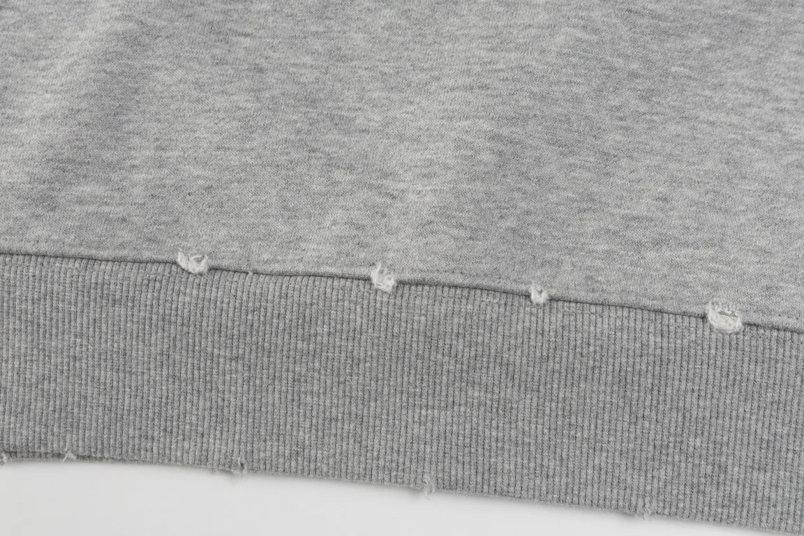 Logo-Embroidered Distressed Cotton-Jersey Hoodie D21019873 — view 6