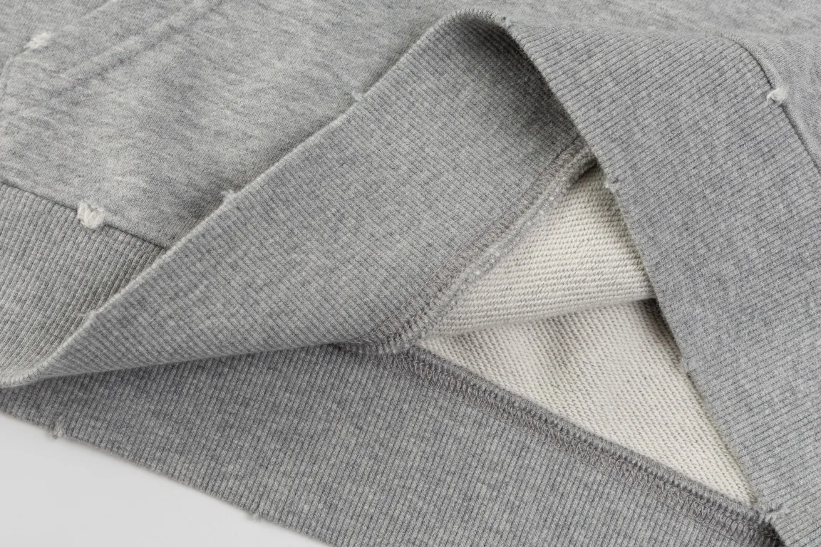 Logo-Embroidered Distressed Cotton-Jersey Hoodie D21019873 — view 8