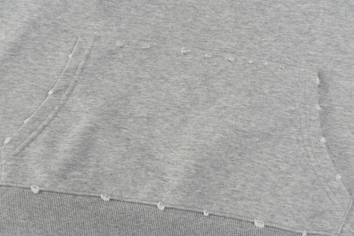 Logo-Embroidered Distressed Cotton-Jersey Hoodie D21019873 — view 10