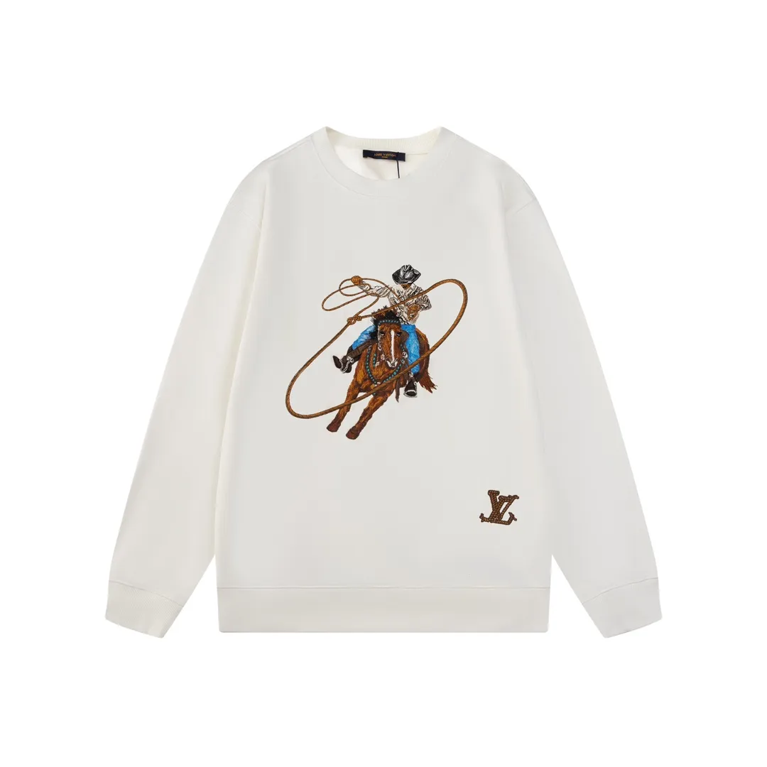Embroidered Cowboy Motif Crew-Neck Sweatshirt D21019895 — view 2