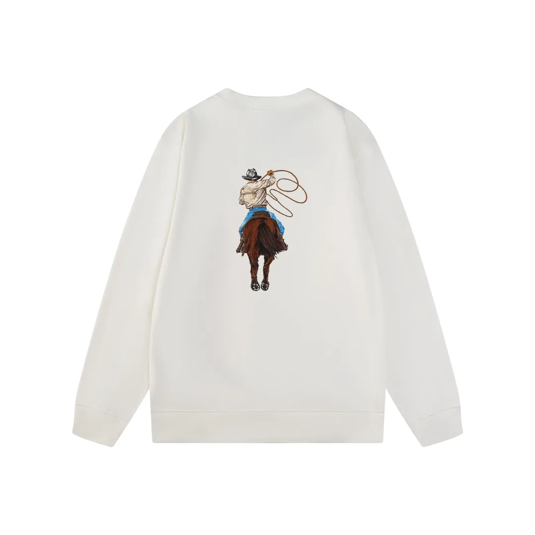 Embroidered Cowboy Motif Crew-Neck Sweatshirt D21019895 — view 3