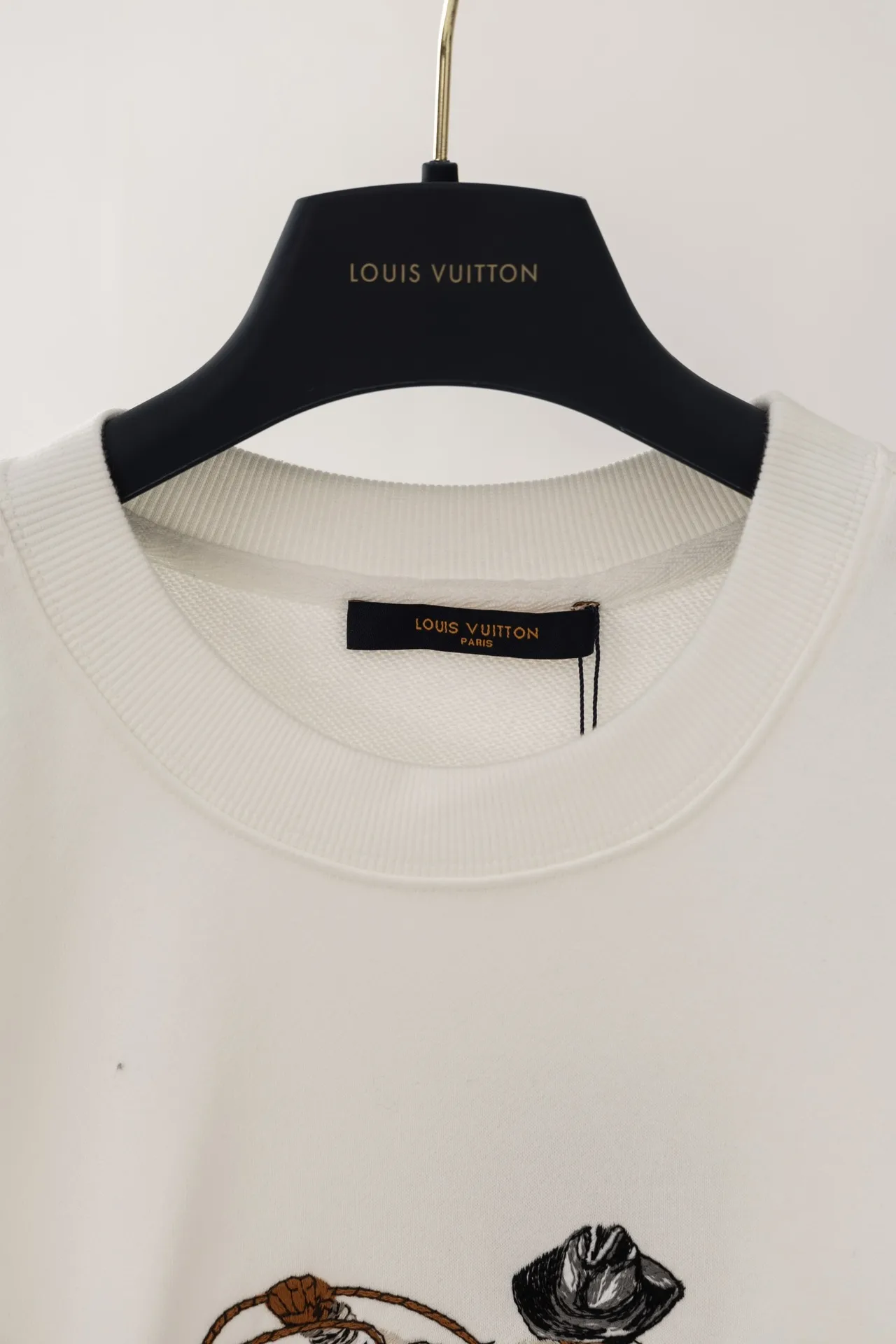 Embroidered Cowboy Motif Cotton Sweatshirt D21019894 — view 3