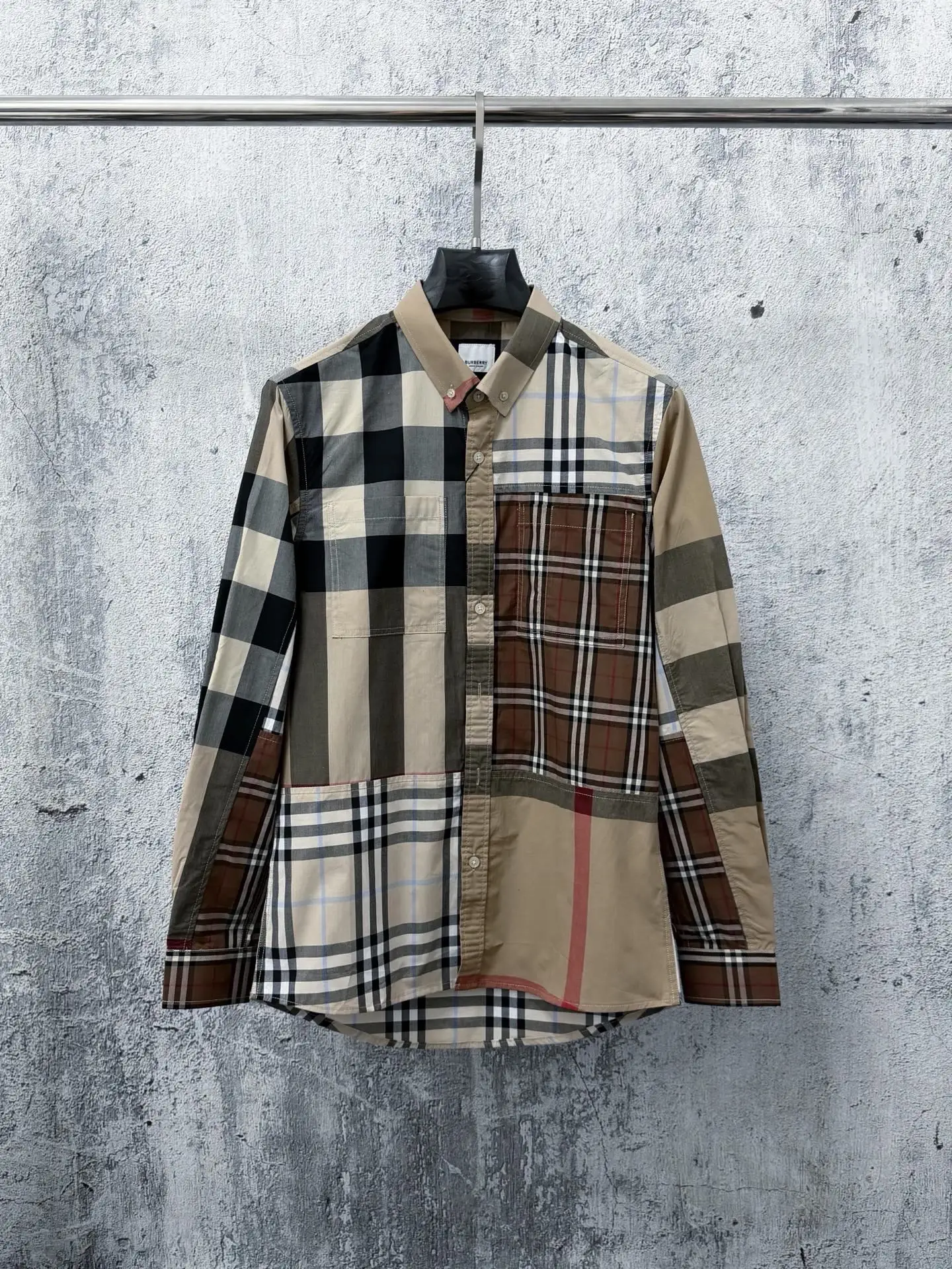 Patchwork Check Cotton Poplin Shirt D21523564